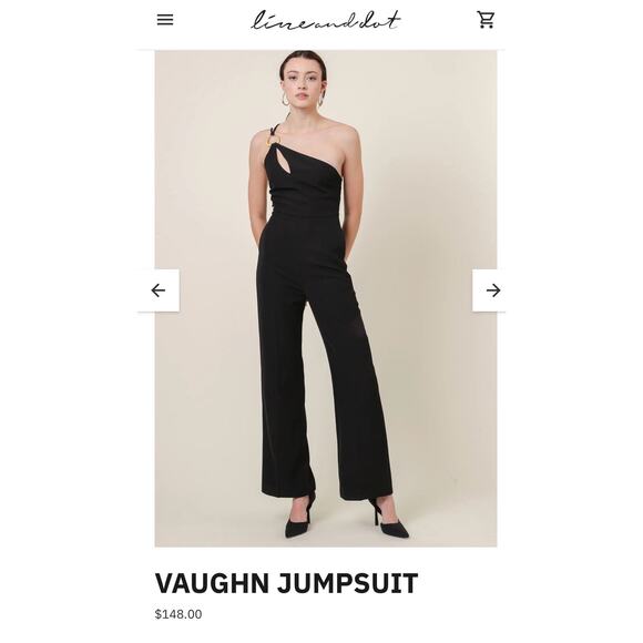 NWT! Line & Dot Vaughn Sleek Jumpsuit in Black - Size Small - Picture 9 of 15
